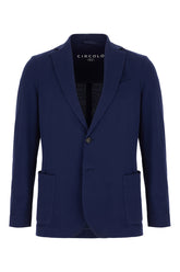 Navy blue cotton blazer -  | Wise