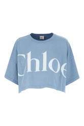 Blue denim cotton oversize t-shirt -  | Wise