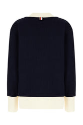 Two-tone cotton cardigan -  | Wise