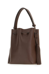 Chocolate leather VLogo Signature bucket bag -  | Wise