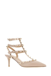Powder pink leather Rockstud pumps -  | Wise