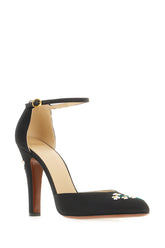 Black fabric Hi Dolly pumps -  | Wise