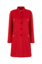 Red wool blend coat -  | Wise