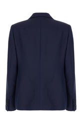 Navy blue wool blend blazer -  | Wise