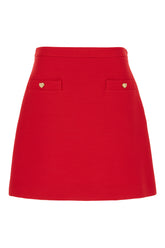 Red wool blend skirt -  | Wise