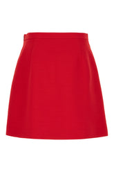 Red wool blend skirt -  | Wise