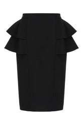 Black wool blend skirt -  | Wise