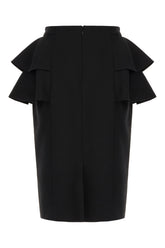 Black wool blend skirt -  | Wise