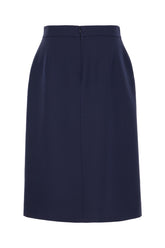 Navy blue wool blend skirt -  | Wise