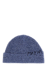Melange blue wool beanie hat -  | Wise
