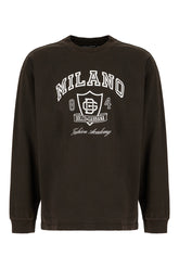 Dark brown cotton sweatshirt -  | Wise