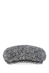 Embroidered wool blend baker boy hat -  | Wise