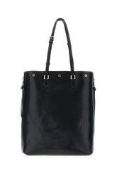 Black leather shopping bag -  | Wise