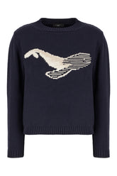 Maglione in misto cotone blu notte -  | Wise