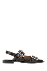 Aubergine synthetic leather Feminine Buckle ballerinas -  | Wise