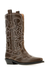 Brown synthetic leather Shaft boots -  | Wise