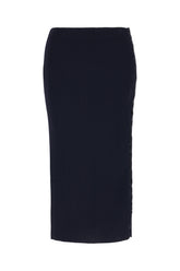 Midnight blue viscose blend skirt -  | Wise