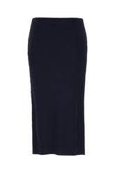 Midnight blue viscose blend skirt -  | Wise