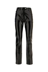 Black synthetic leather pants -  | Wise