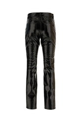 Black synthetic leather pants -  | Wise