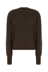Chocolate stretch wool blend cardigan -  | Wise