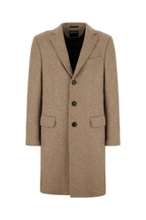 Cappuccino cashmere and wool coat -  | Wise