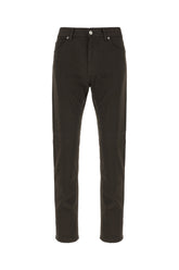 Dark brown stretch cotton pants -  | Wise