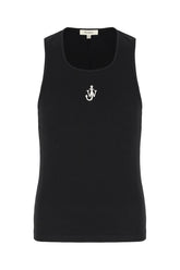 Black stretch cotton top -  | Wise