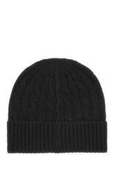 Black wool blend beanie hat -  | Wise