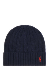 Midnight blue wool blend beanie hat -  | Wise