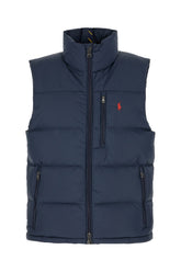 Navy blue polyester sleeveless down jacket -  | Wise
