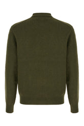 Military green wool polo shirt -  | Wise