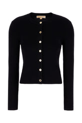 Black stretch wool blend cardigan -  | Wise