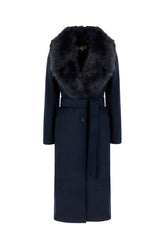 Cappotto in misto lana blu navy -  | Wise