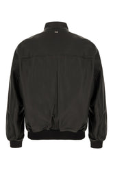 Black leather bomber jacket -  | Wise