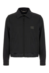 Black stretch wool blend jacket -  | Wise