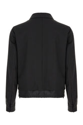 Black stretch wool blend jacket -  | Wise