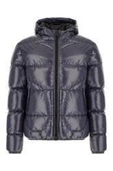 Navy blue nylon down jacket -  | Wise