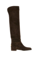 Dark brown suede boots -  | Wise