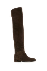 Dark brown suede boots -  | Wise
