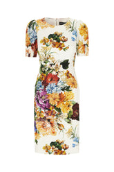 Printed stretch cottton blend dress -  | Wise
