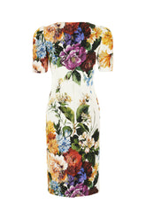 Printed stretch cottton blend dress -  | Wise