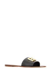 Black leather slippers -  | Wise