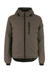 Dove grey nylon Lodge Hoodie down jacket -  | Wise