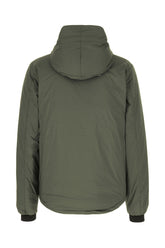 Sage green nylon Lodge Hoodie down jacket -  | Wise