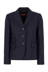 Embroidered stretch wool blend blazer -  | Wise