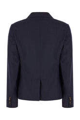Embroidered stretch wool blend blazer -  | Wise