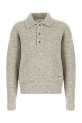 Grey stretch wool blend polo shirt -  | Wise