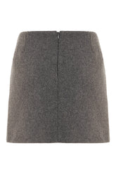 Grey wool mini skirt -  | Wise