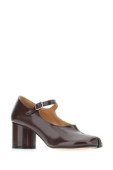 Scarpe con tacco in pelle cioccolato -  | Wise